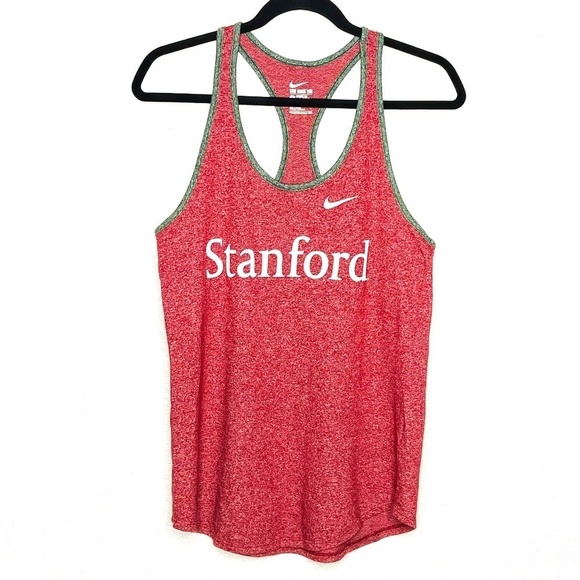 NIKE The Nike Tee Stanford College Heather Red Racerback Athletic Cut Tank Top L - Picture 1 of 4
